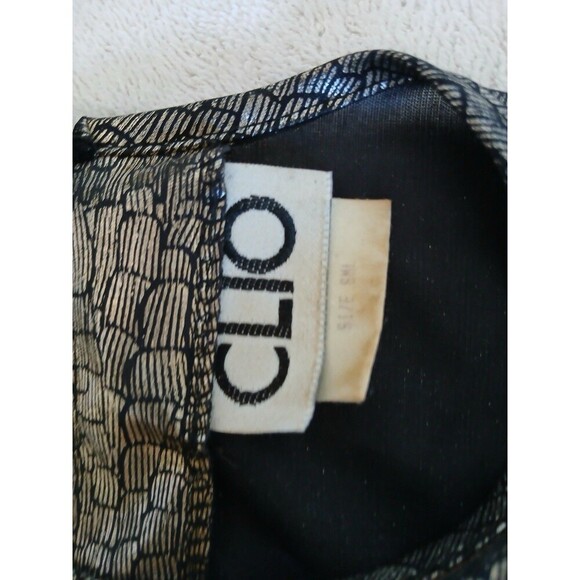 Vintage Womens Clio Gold Metallic Short Sleeve Blouse 100% Polyester SML USA - Picture 12 of 13